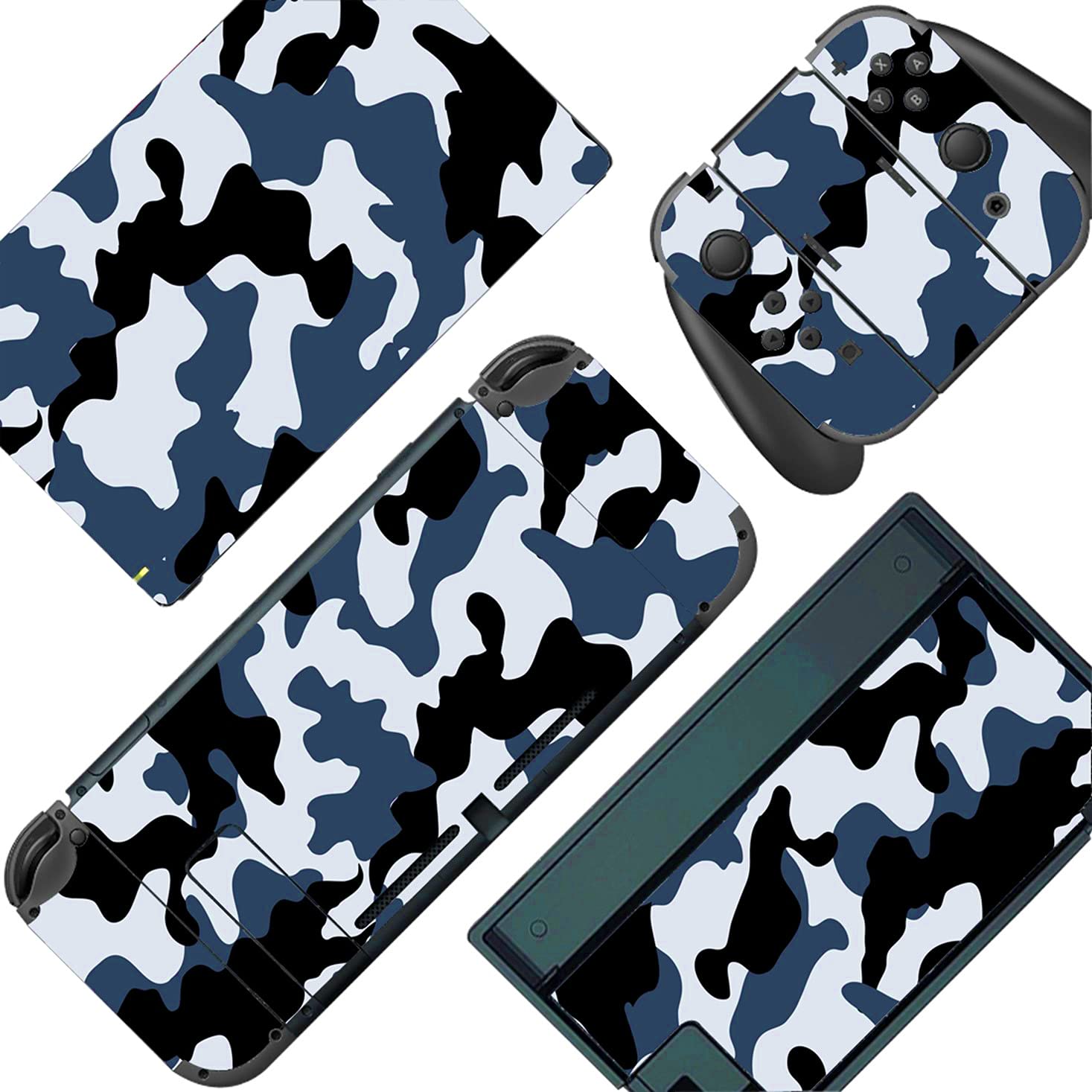 Nintendo Switch Screen Protector & Joy-Con Controller Skin - Black Camouflage Design for Full Console Protection | Scratch-Resistant Film for Switch, Dock & Joy-Cons | Perfect for Gaming, Travel & Everyday Use