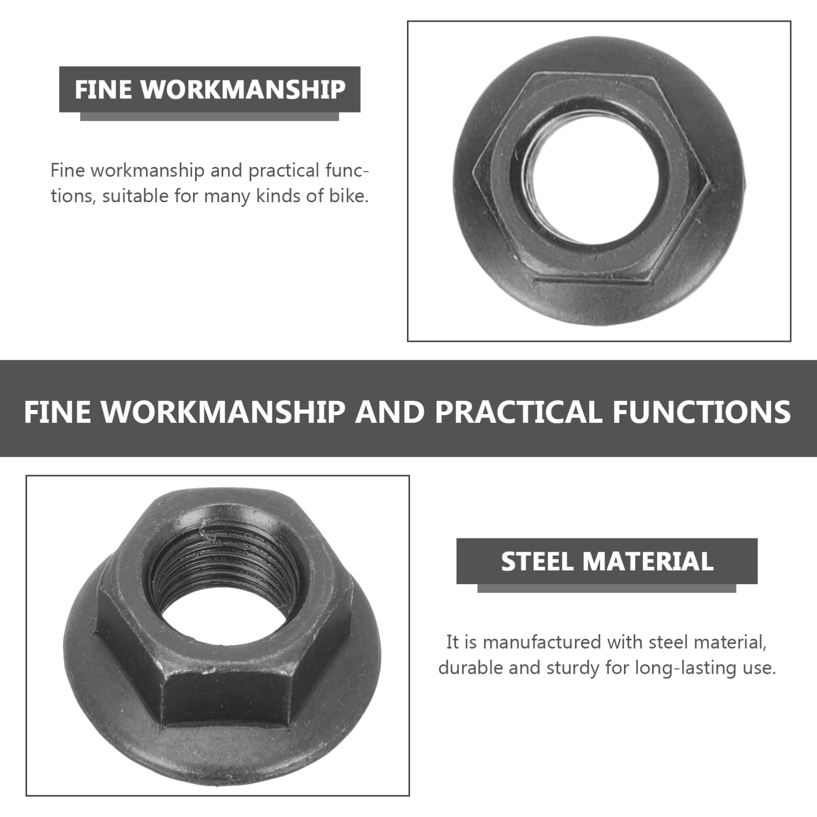 INOOMP Quick Release Bicycle Skewer Nut Set - Durable Steel Axle Nut for Motorized Bikes, Scooters & Electric Bikes - Perfect for Bike Maintenance, Hub Replacement & Hanger Hook Installation