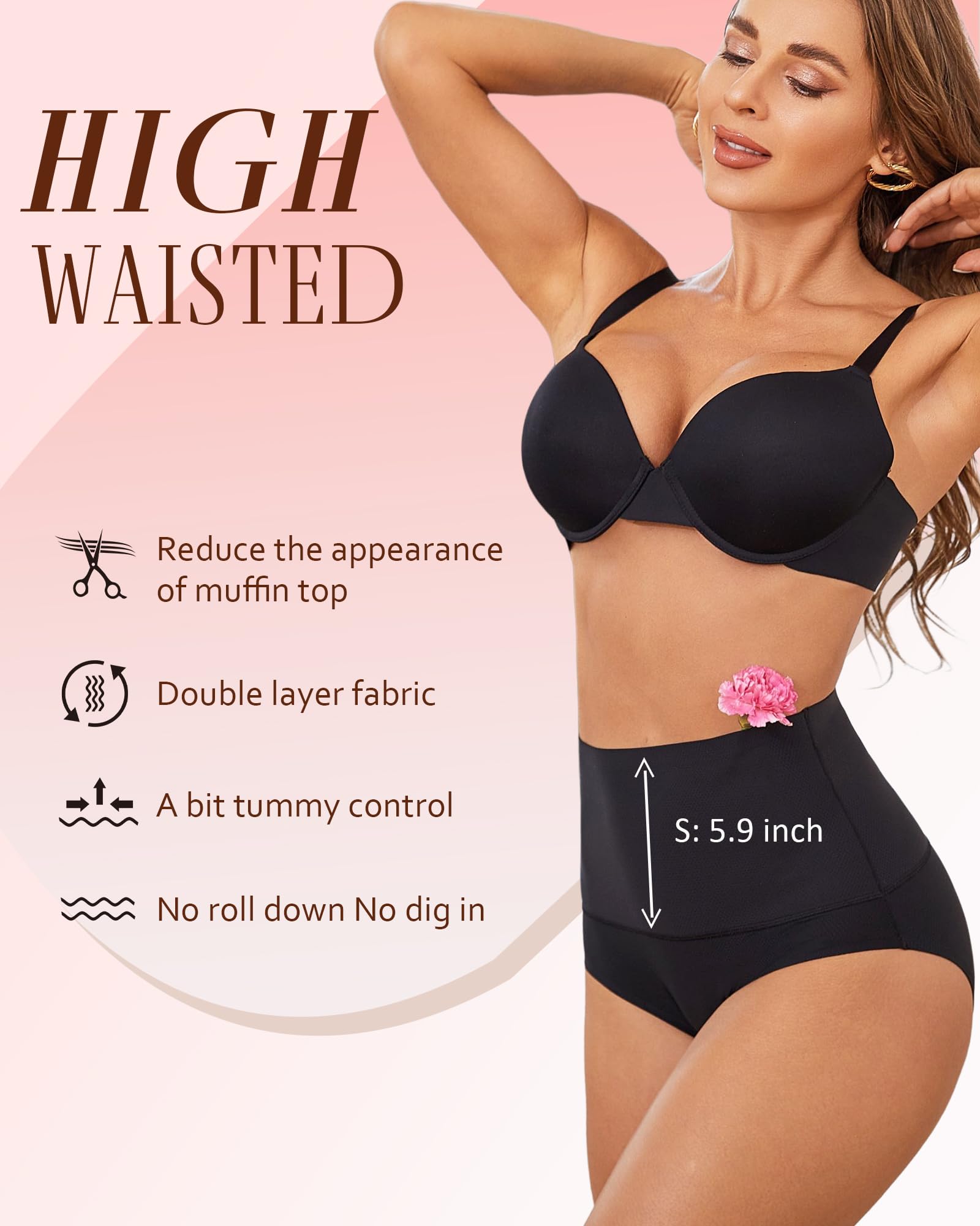 UNDER THE SEA Women's High Waisted Tummy Control Underwear - Seamless Full Coverage Briefs (4 Pack, Sizes S-XXXL) for Everyday Comfort & Shapewear Support | Perfect for Work, Yoga & Postpartum Recovery
