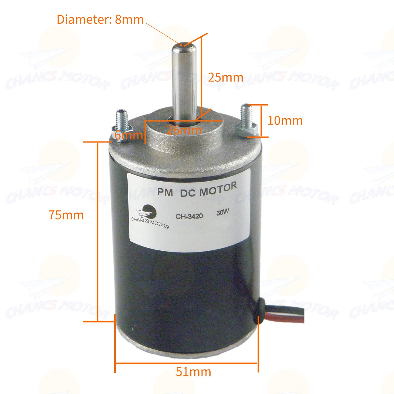 CHANCS CH-3420 12V DC High Torque Gear Motor - 3500 RPM Electric Power Tool Motor for DIY Projects, Robotics, and Industrial Applications