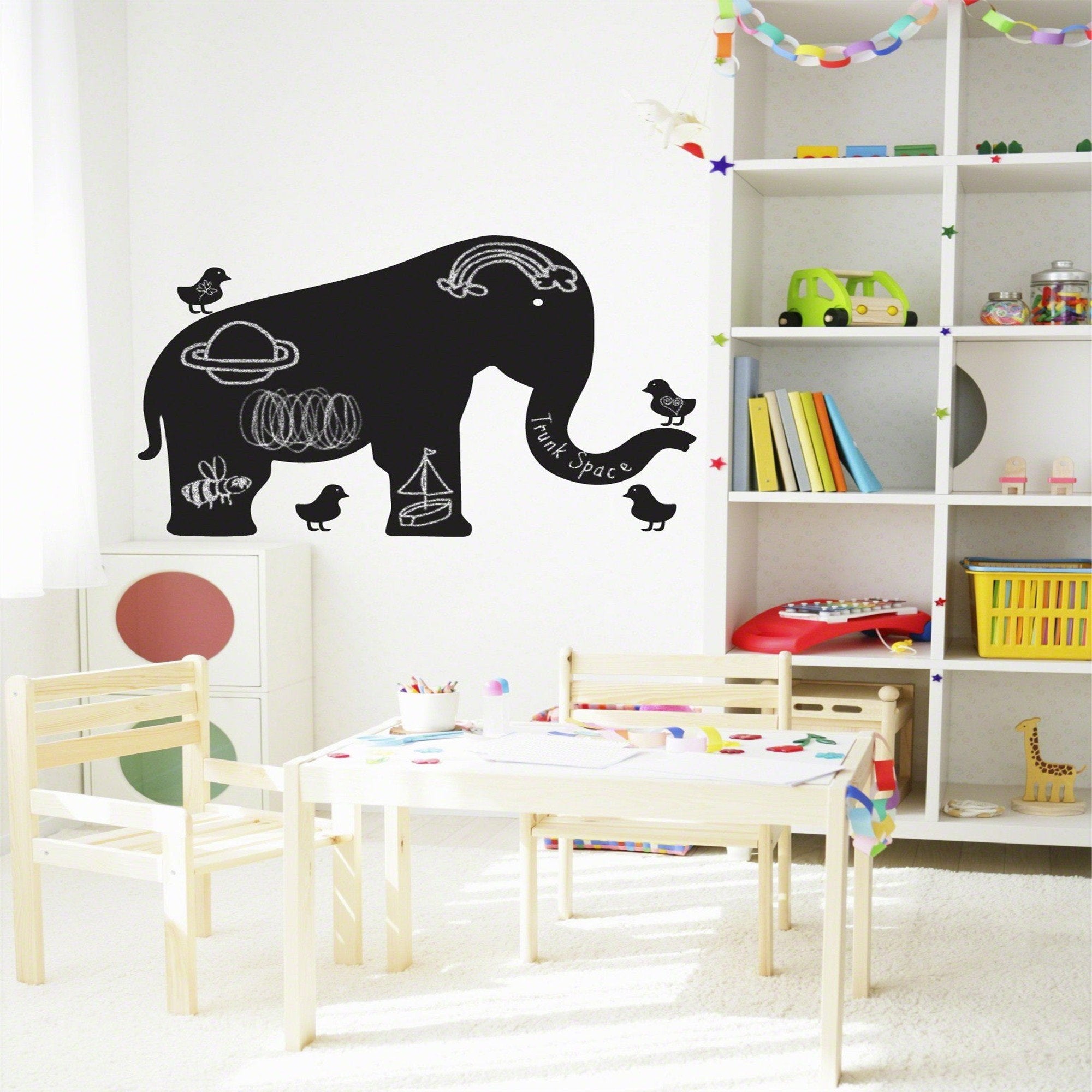 Adorable Baby Elephant Chalkboard - Perfect for Kids' Room Decor & Classroom Learning Activities