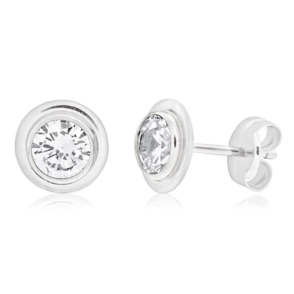 9ct White Gold Cubic Zirconia Stud Earrings - Sparkling Elegance for Women | Perfect for Weddings, Parties & Everyday Wear