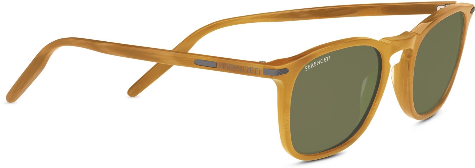 Serengeti Men's Delio Rectangular Polarized Sunglasses UV Protection - Classic Aviator Style for Driving, Travel & Outdoor Activities