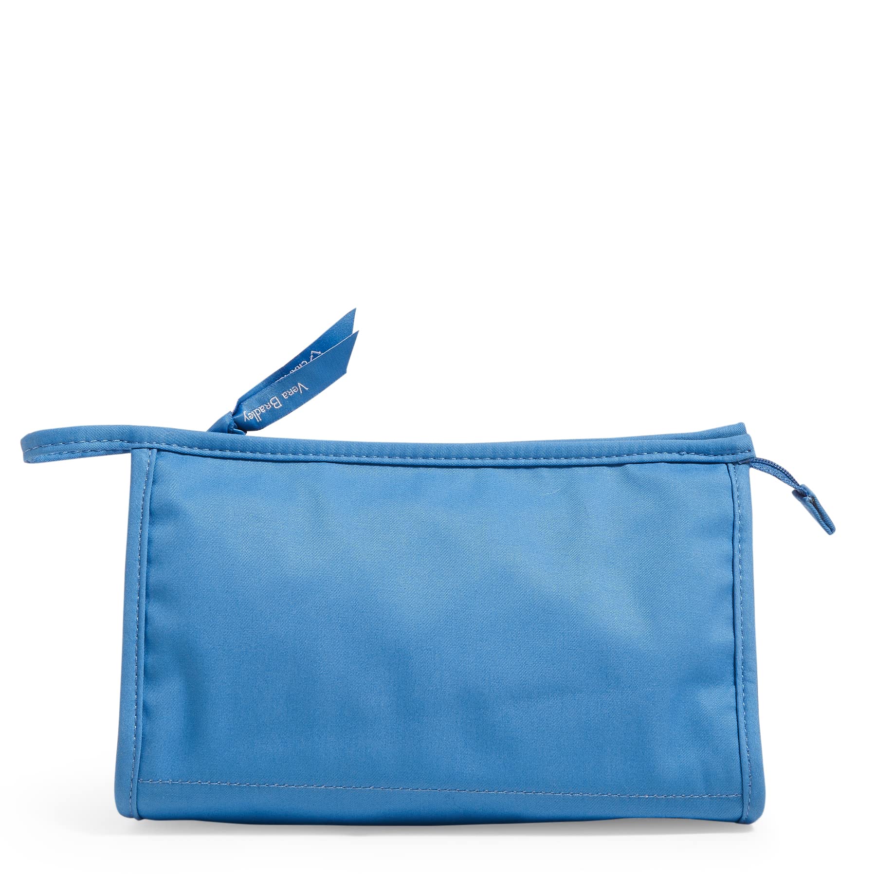 Vera Bradley Women's Cotton Trapeze Cosmetic Makeup Organizer Bag - Blue Aster, Recycled Cotton, One Size - Perfect for Travel, Gym & Daily Essentials Storage