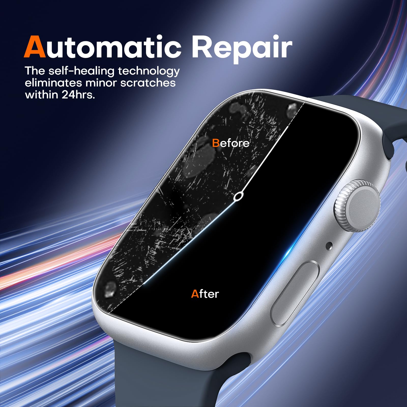 8-Pack Screen Protector for Apple Watch Series 9/8/7 45mm - HD Clear Bubble-Free TPU Film with Premium Protection - Soft Flexible Anti-Scratch Cover for iWatch 45mm S9 - Perfect for Workouts, Swimming & Daily Wear