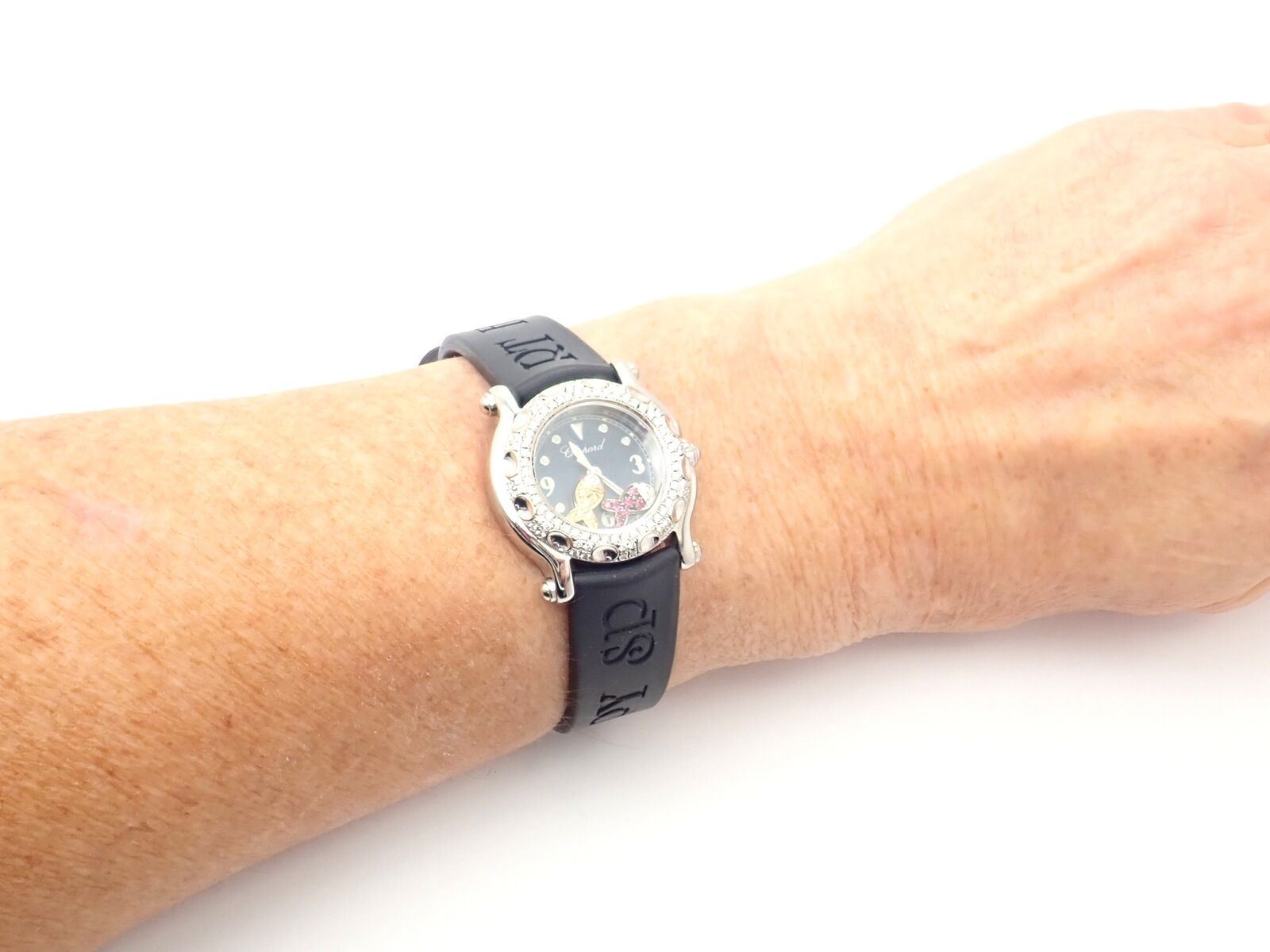 Authentic Chopard Happy Sport Happy Beach 26mm Stainless Steel Diamond Watch for Women - Luxury Timepiece for Beach Vacations & Special Occasions