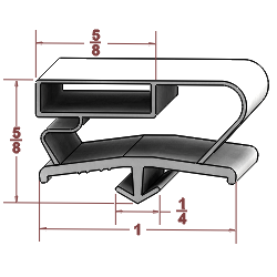 G091 21.75 x 49.5 Inch 4-Sided Refrigerator Door Gasket Seal Replacement - Compatible with NRE# 031834 - Perfect for Kitchen Appliance Repair & Maintenance