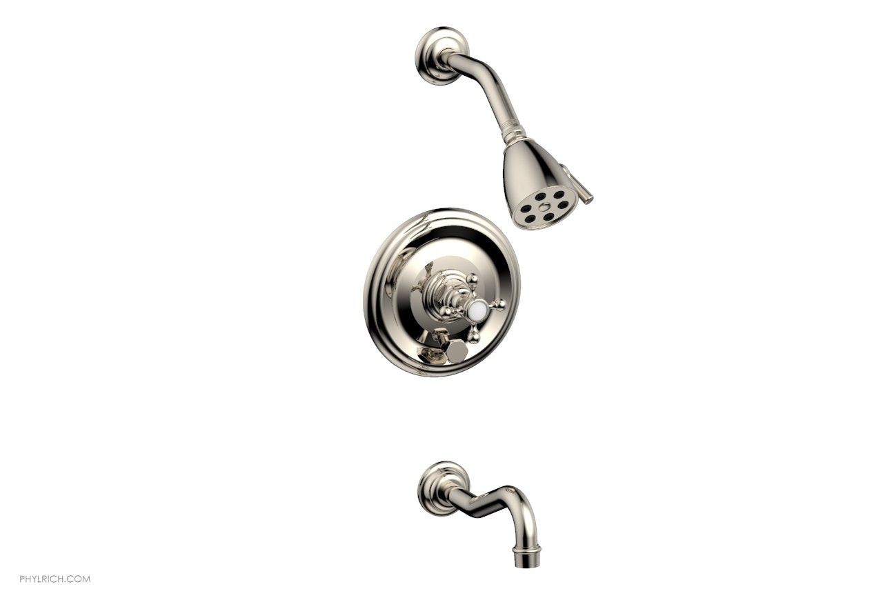HENRI Pressure Balance Tub and Shower Faucet Set with Cross Handle - Model 161-26 for Bathroom & Shower Installation | Perfect for Modern Home Renovation