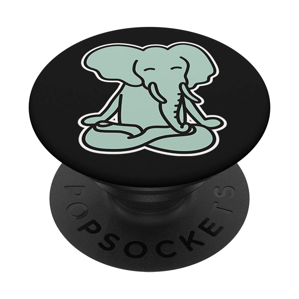 Funny Elephant Meditation Yoga Pose PopSocket - Phone Grip & Stand for iPhone, Samsung & Tablets | Perfect for Yoga Lovers & Nature Enthusiasts