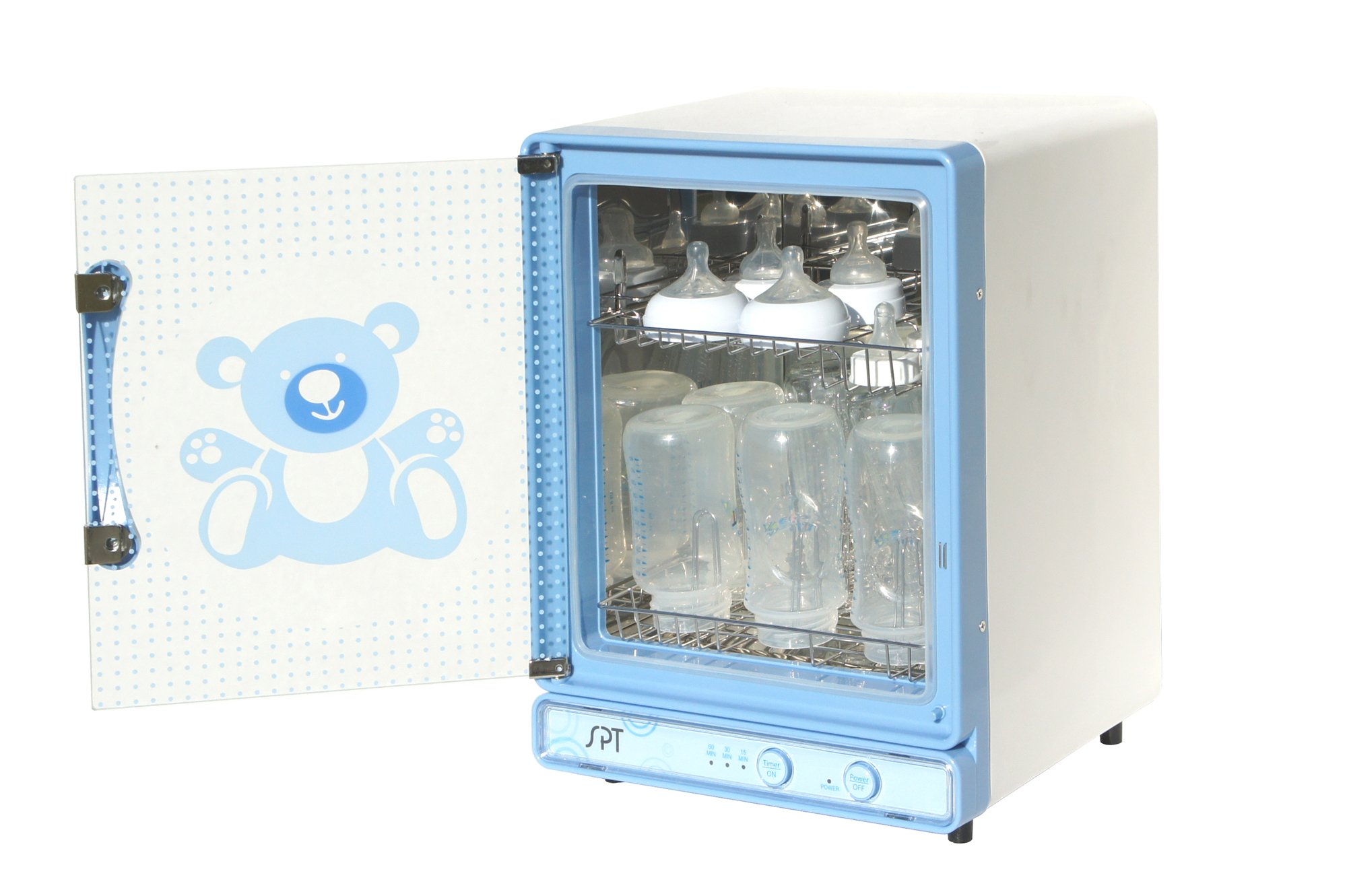 SPT SB-818BA Baby Bottle Sterilizer and Dryer - Electric Bottle Warmer for Infants, Blue | Fast Drying & Sanitizing for Breast Pump Parts, Pacifiers, Baby Bottles (Nursery, Daycare, Travel Use)