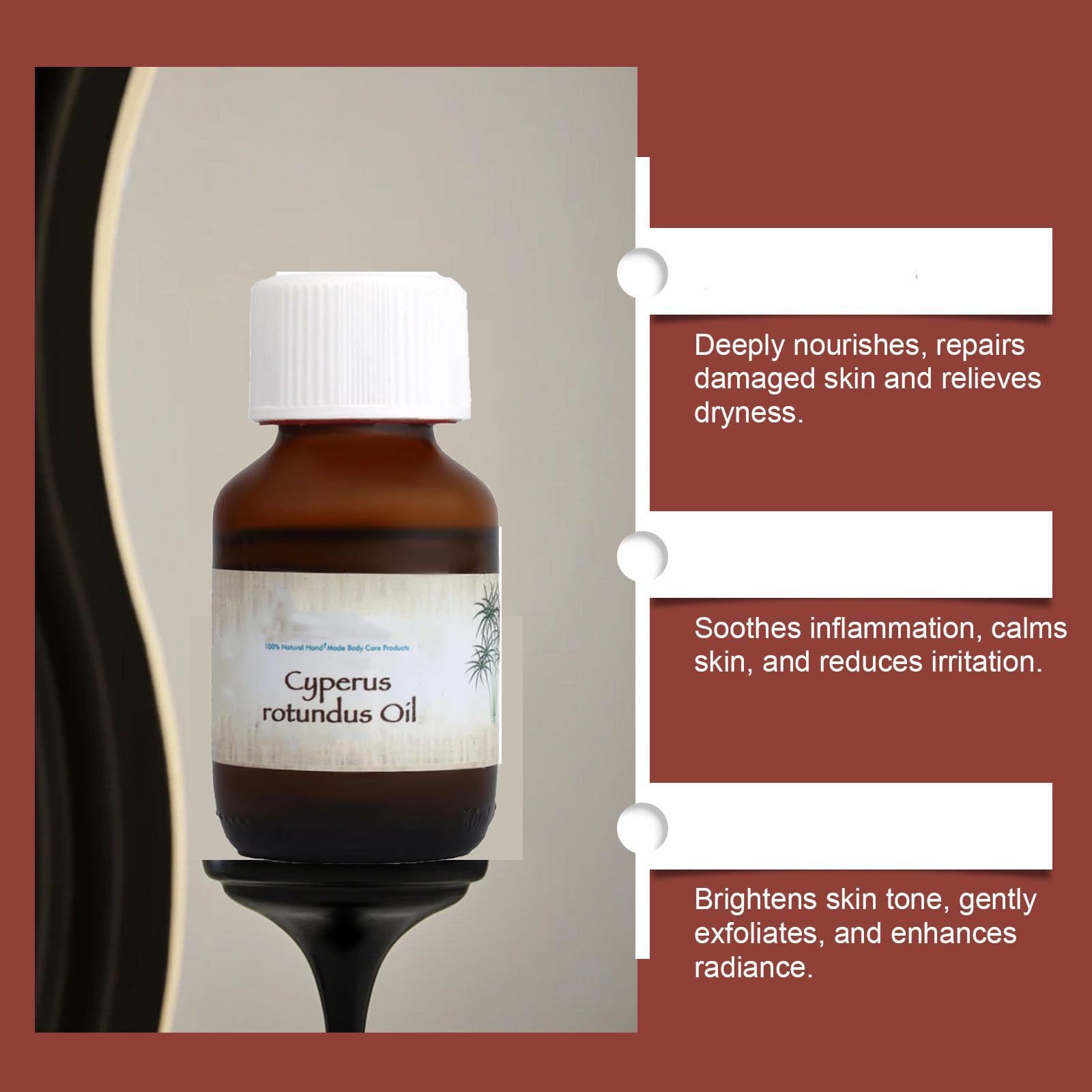 **Natural Cyperus Rotundus Oil for Hair Removal - 100% Pure & Organic - Pack of 3 - Perfect for Smooth Skin & DIY Beauty Treatments**