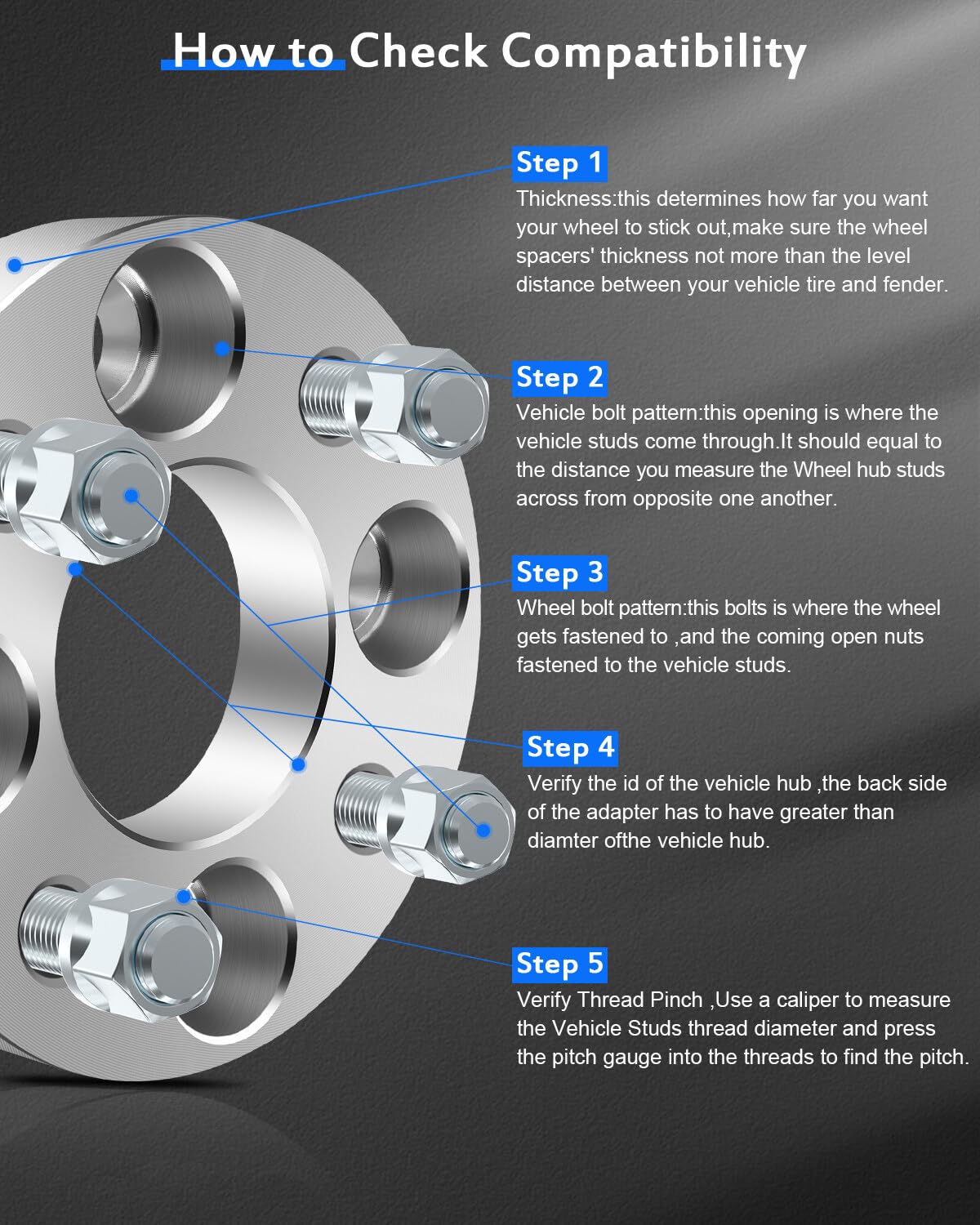 ECCPP 1 Inch 4x100mm to 4x100mm Wheel Spacers (4 Lug, 12x1.5 Studs) - Compatible with Toyota Corolla 1993-2002, Toyota Echo 2000-2005, Aveo 2004-2020, Yaris 2004-2011 - 4PCS - Enhance Vehicle Stance & Performance for Street & Track Use