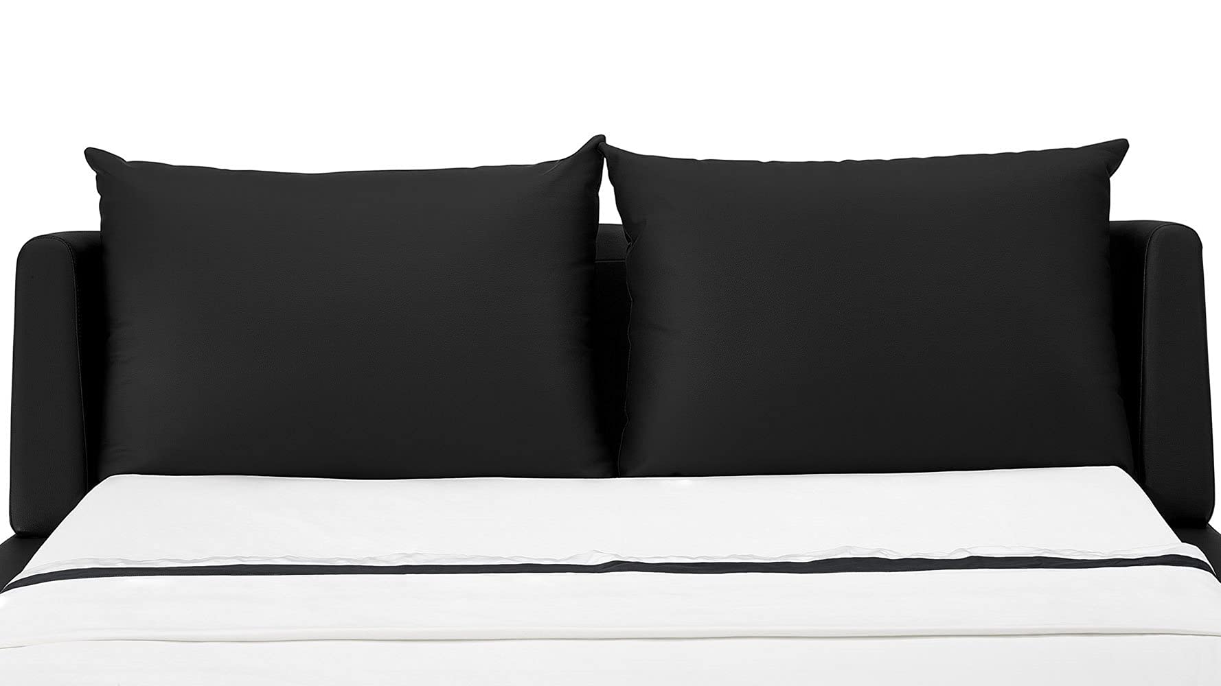 ZURI Cadillac Cal King Black Leather Platform Bed Frame - Modern Luxury Bedroom Furniture for Master Suite & Guest Room