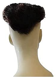 Boxo Pre Hair Cut Real Human Hair Wig Patch for Baldness Cover - 8x6 Front Lace Toupee with Clips (Natural Black/Brown) | Perfect for Daily Wear, Cosplay & Hair Loss Solutions