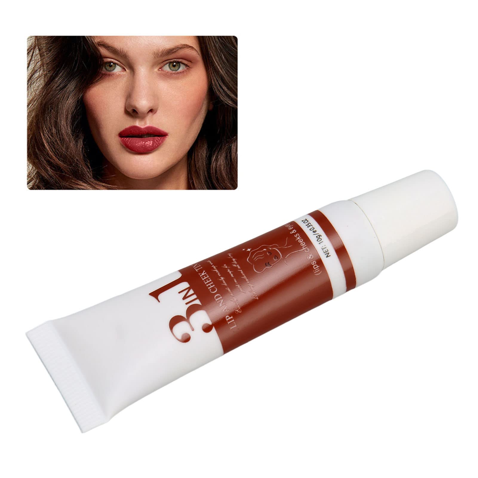 EXCLUZO 3-in-1 Lip Tint & Cheek Stain, Long Lasting Vegan Lip Mud, Natural Lip & Cheek Color (#6) - Perfect for Holiday Makeup, Date Night & Everyday Wear