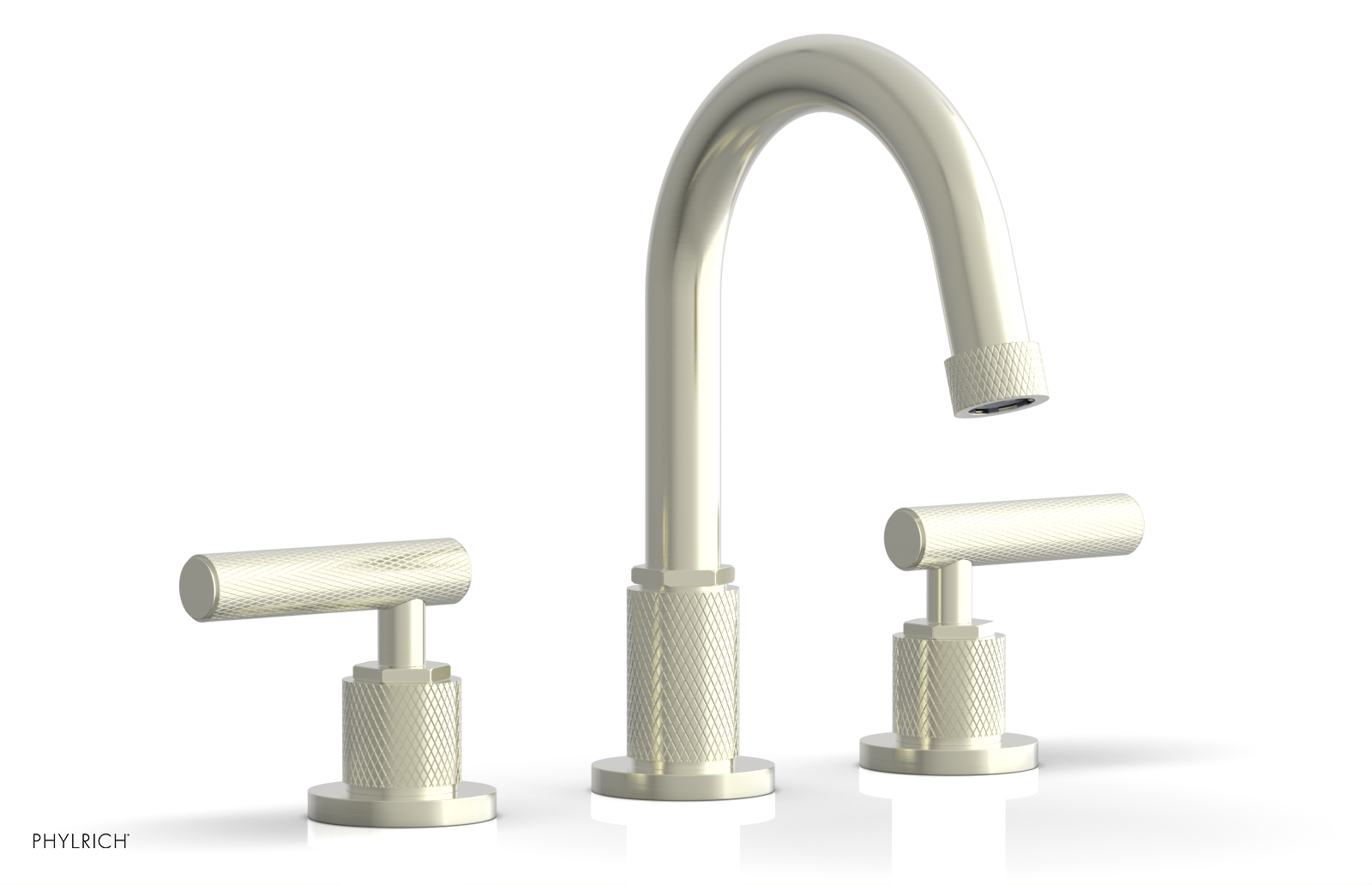 DUSTRIE Widespread Bathroom Faucet with Lever Handle - Knurled Design 371-02 for Modern Vanity Sinks and Powder Rooms
