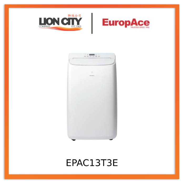 EuropAce EPAC13T3E 13000 BTU Dual Hose Portable Air Conditioner - Powerful Cooling for Large Rooms, Bedrooms, Offices & Garages