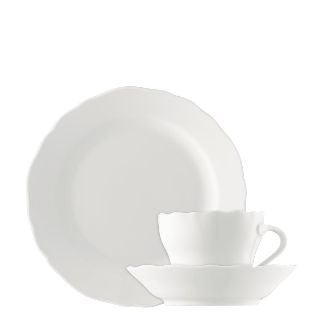Maria Theresia 18-Piece White Porcelain Coffee Set - Elegant Tea & Coffee Service for Afternoon Tea, Bridal Shower & Hostess Gifts