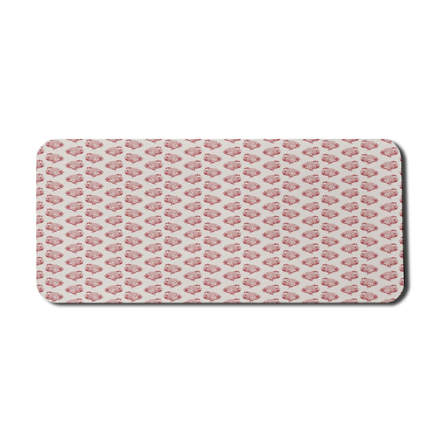 Vintage Floral Computer Mouse Pad - Jacobean Inspired Branches Design, Non-Slip Rubber Base, Extra Large 35