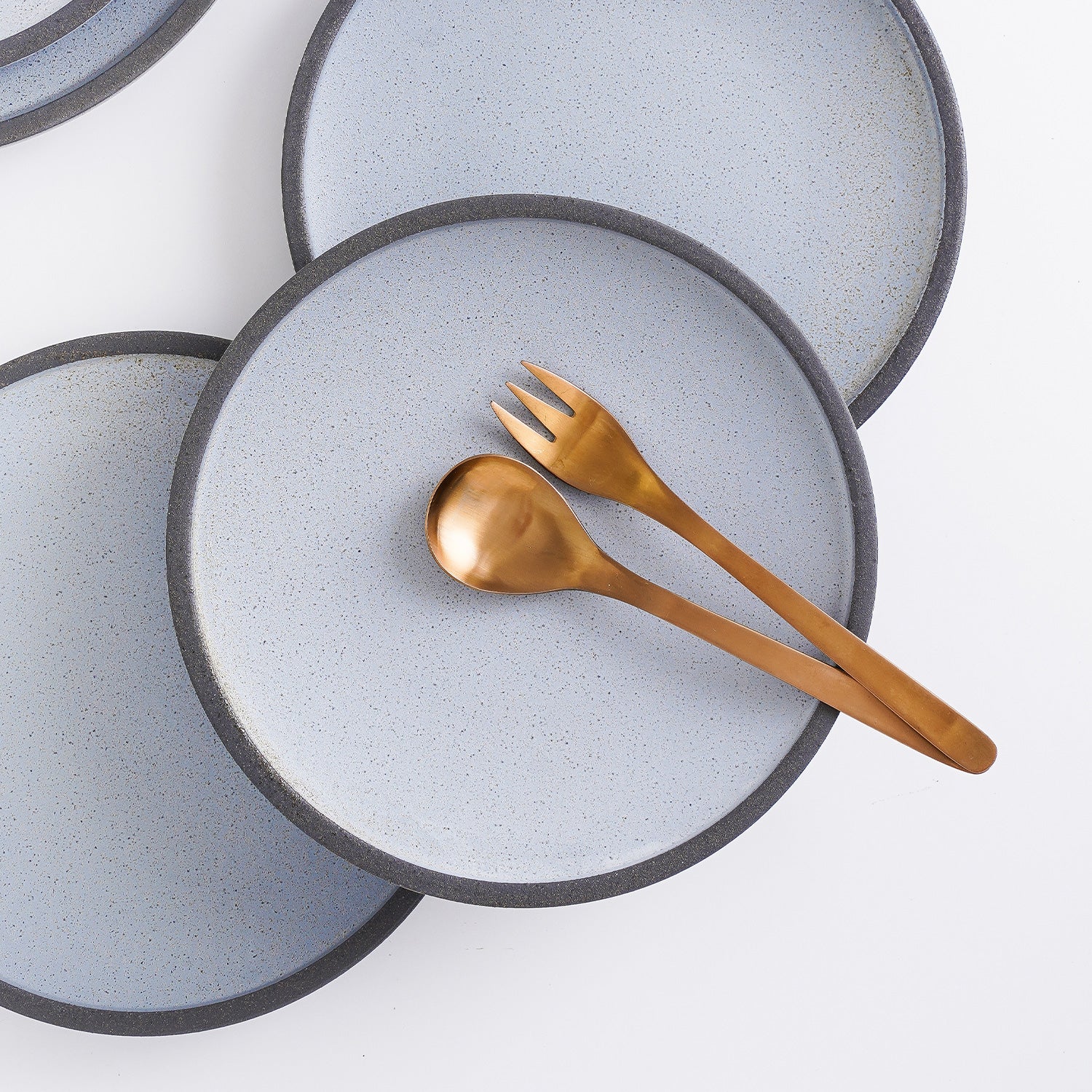 Premium Stoneware Dinnerware Set - Blue & Grey 16-Piece Set for Everyday Dining & Entertaining | Durable & Stylish Tableware for Home, Restaurant, or Special Occasions