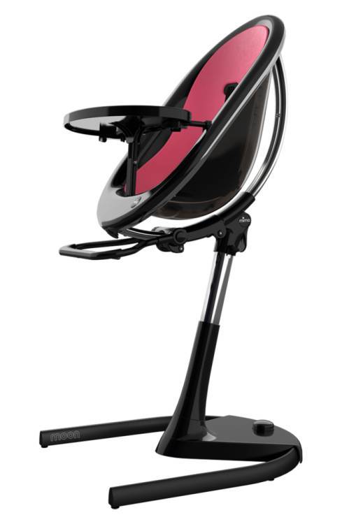 Mima Moon 2G Baby High Chair with Adjustable Height & Removable Tray - Modern Black Base for Safe & Comfortable Feeding - Perfect for Home, Restaurant & Nursery Use