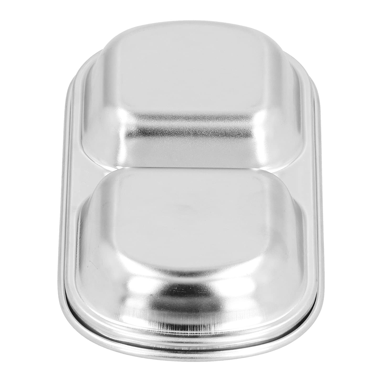 6.02 Inch 304 Stainless Steel Divided Sauce Dish - 2/3 Compartment Korean Ketchup Bowl, Thickened Hot Pot Sauce Tray, Multi-Purpose Seasoning Dip Container for Camping, Hiking, BBQ, Picnics & Home Kitchen Use