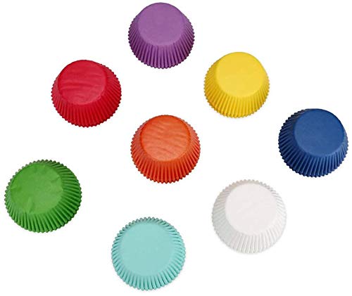 100-Piece Bright Rainbow Standard Baking Cups - Solid Colorful Paper Cupcake Liners for Party, Birthday, and Holiday Baking | Bulk Baking Supplies for Muffins & Cupcakes