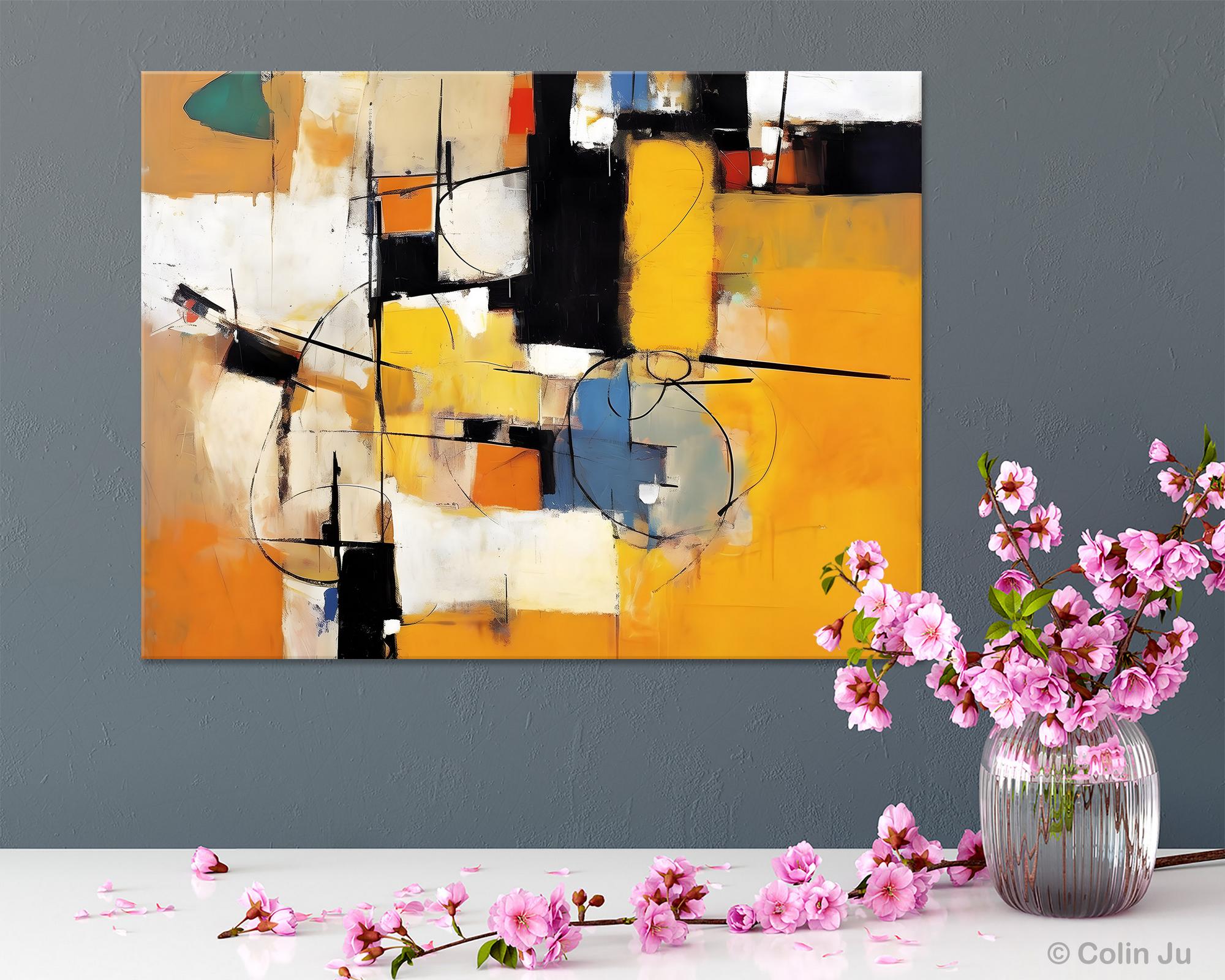 Large Original Acrylic Abstract Painting on Canvas - Modern Wall Art for Living Room Decor | Handmade Contemporary Artwork Behind Sofa | Buy Unique Paintings Online for Home & Office Decor
