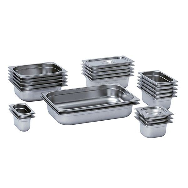18-Piece MixRite GN Pans Set - 201 Stainless Steel (325x176x150mm) - Commercial Grade Baking & Food Storage Containers for Restaurants, Catering & Home Use