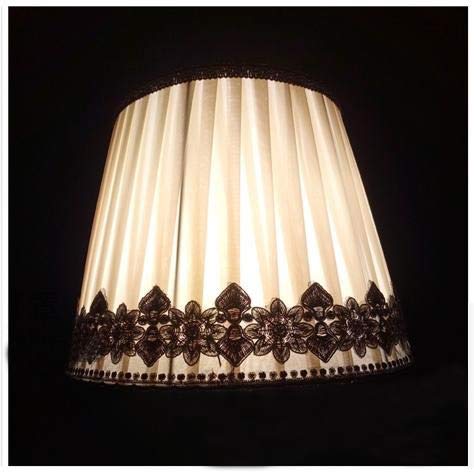 2-Pack Elegant Lace Cream Yellow Nordic Style Pleated Lampshades - Replacement Shades for E26 Floor Lamps & Table Lamps - Perfect for Living Room, Bedroom and Office Lighting Decor