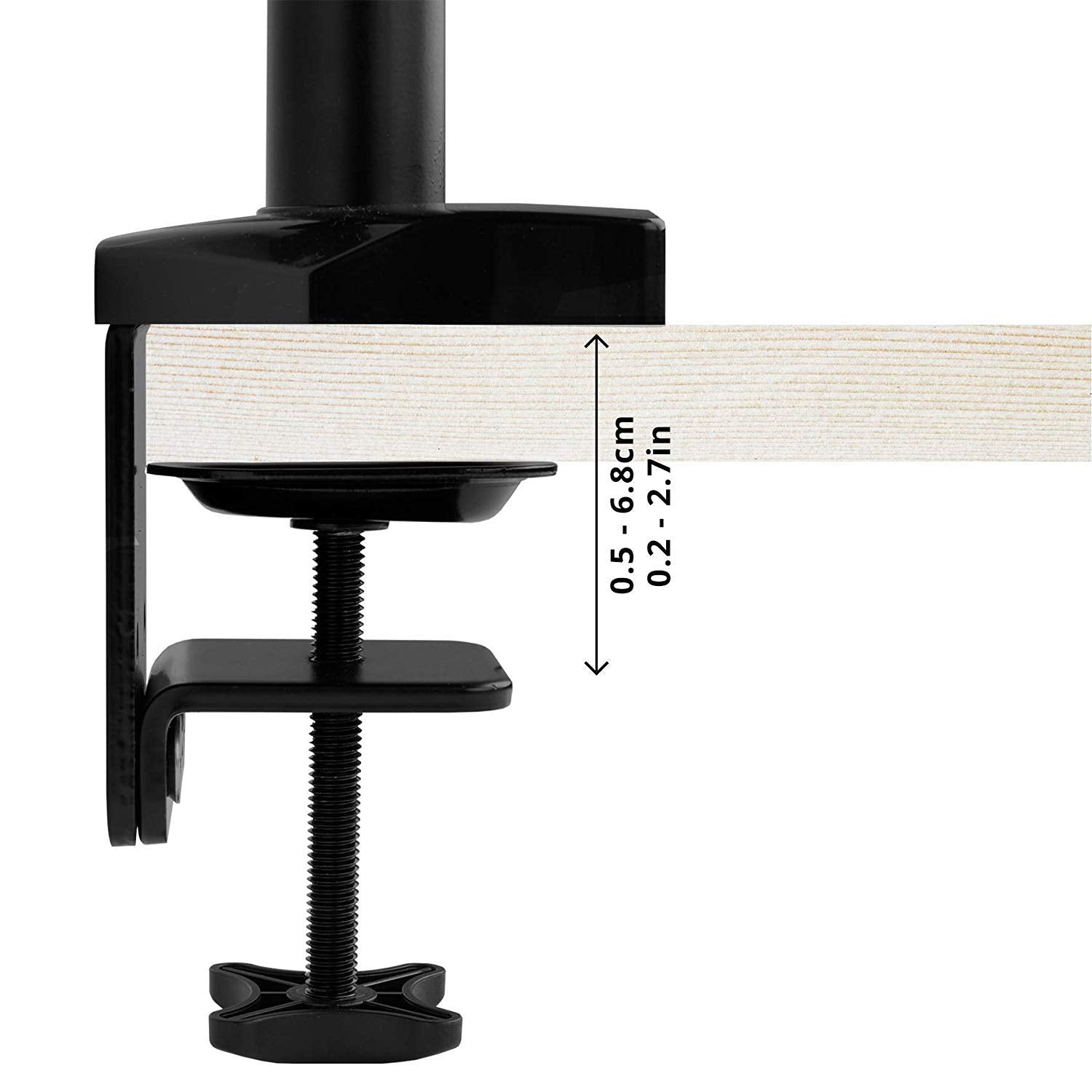 Duronic DMG51X2 Single Monitor Arm Stand - Height Adjustable Desk Mount for 13-24 Inch LED LCD Screens | VESA 75/100 Compatible | 6.5kg Weight Capacity | 360° Rotation, 180° Swivel, +90°/-45° Tilt | Perfect for Home Office, Gaming & Workspace Setup