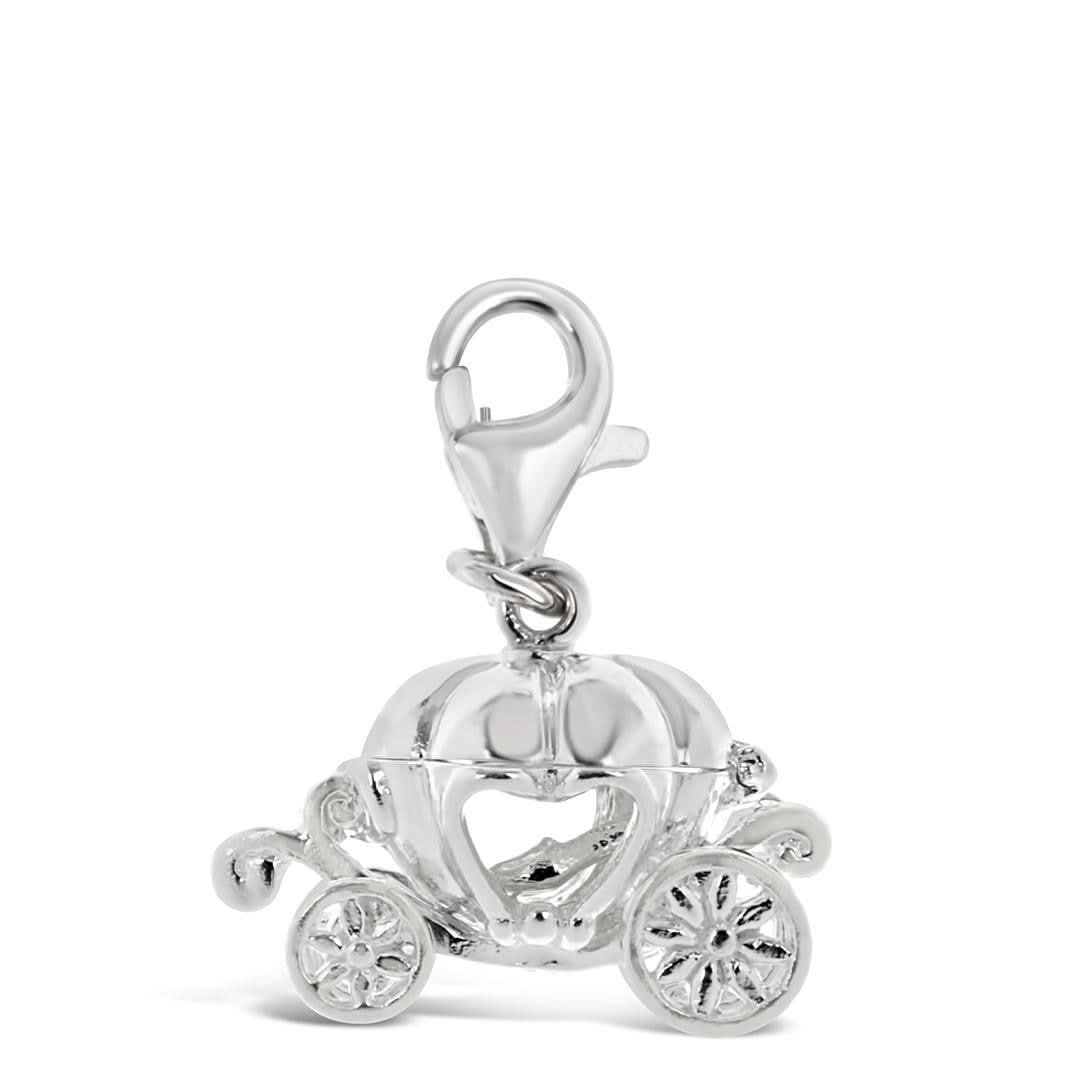 Enchanted Silver Carriage Charm - Elegant Jewelry for Necklaces & Bracelets | Perfect for Fairy Tale & Fantasy Themed Outfits