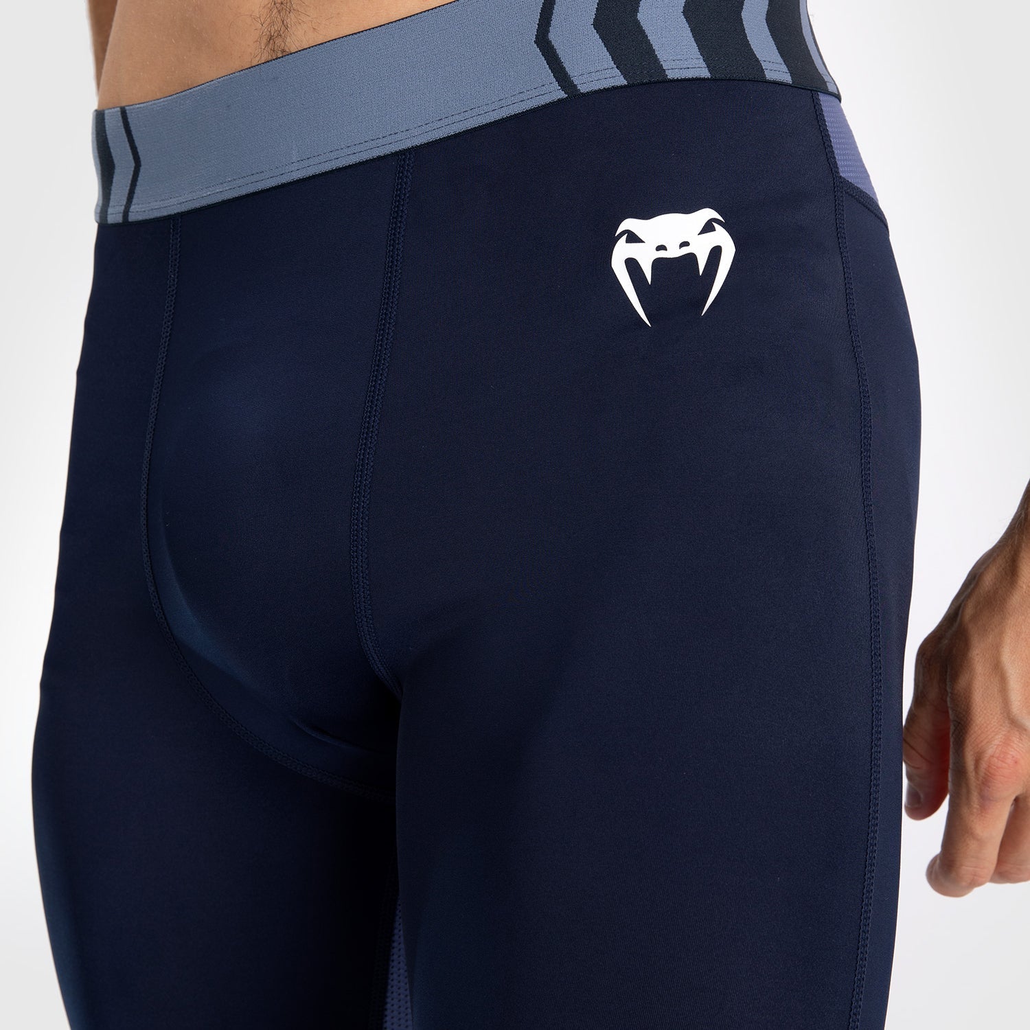 Venum Tempest Men's Compression Spats - Navy Blue & Blue - MMA, BJJ, Workout & Training Gear for Athletes