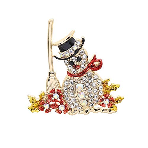 Crystal Brooch Pins - Elegant Christmas Enamel Pins & Brooches Featuring Deer, Santa, Bell, Snowman & Carriage Designs - Perfect Gift for Girls, Daughters & Women - C1651-5 - Ideal for Holiday Parties, Gift Exchanges & Festive Outfits