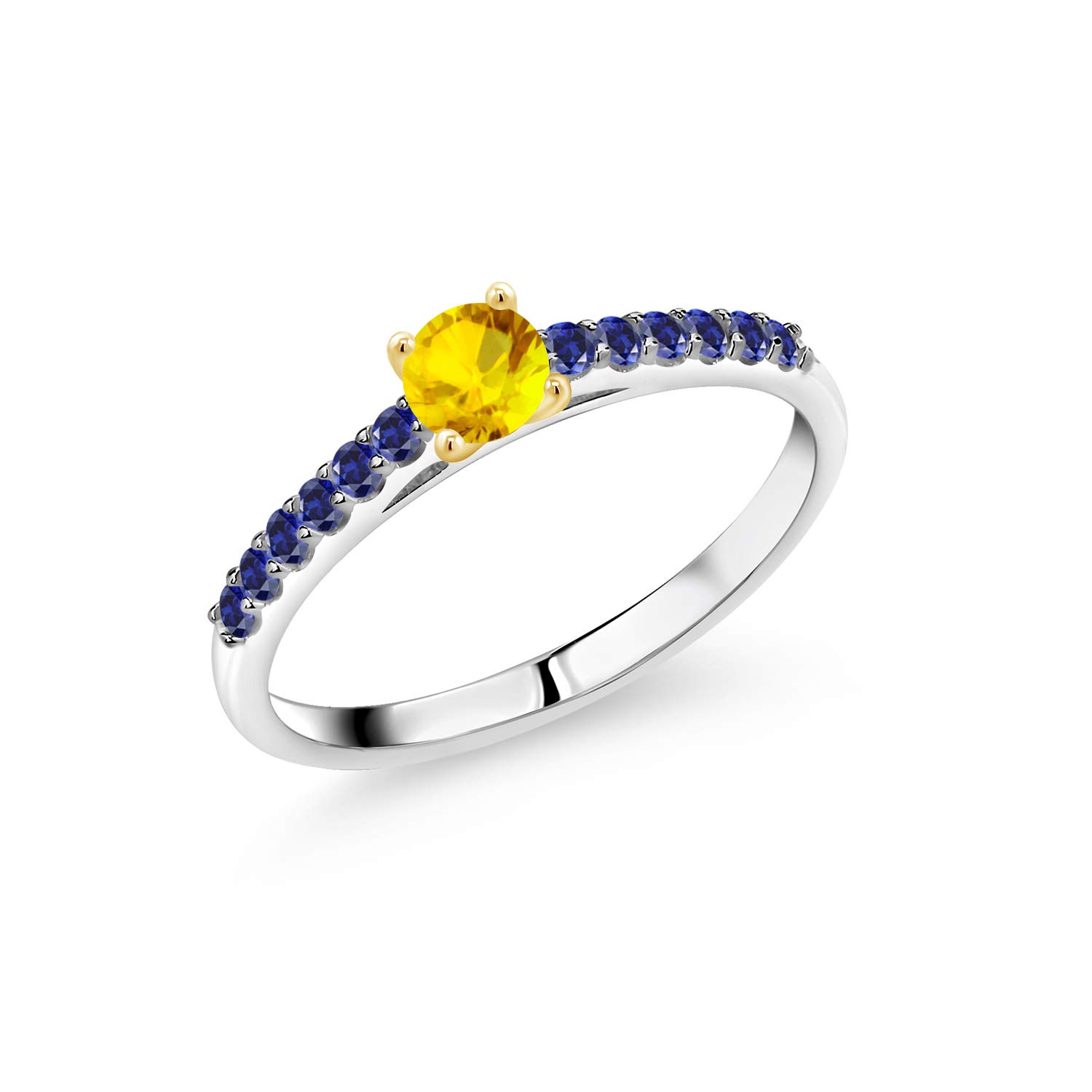 925 Silver & 10K Gold Sapphire Engagement Ring for Women - Perfect for Proposals & Anniversaries