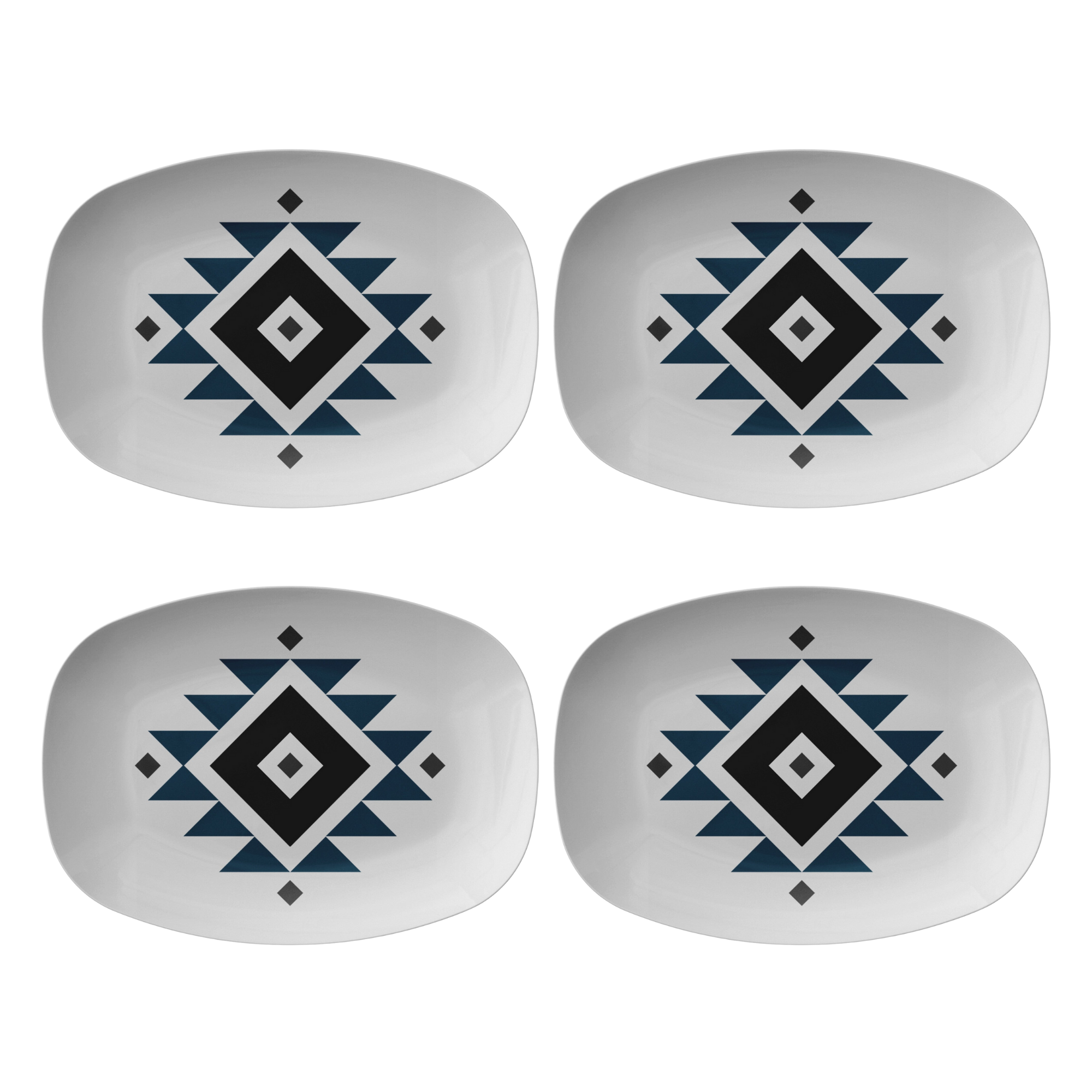Southwestern Style Serving Platter - Microwave & Dishwasher Safe Plastic Tray for Parties, Picnics & Home Decor