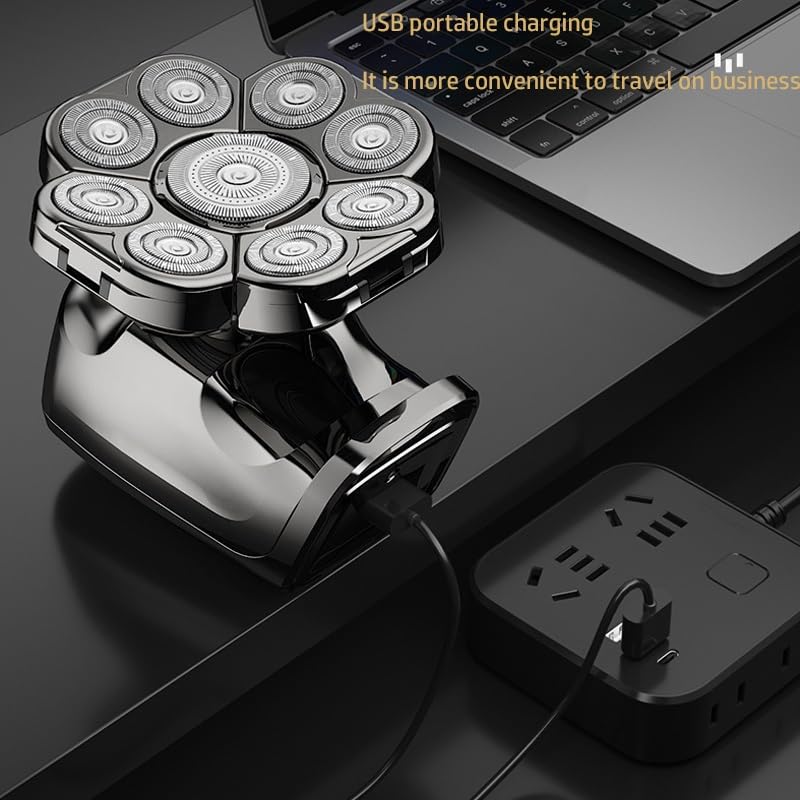 6-in-1 Electric Head Shaver for Men - Rechargeable Wet/Dry Bald Head Shaver, Beard Trimmer & Body Groomer Kit | Perfect for Travel, Home Grooming & Professional Use