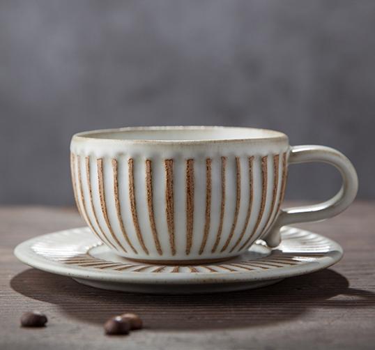 Premium Porcelain Breakfast Milk Cups & Latte Coffee Mugs Set - Elegant Tea Cups with Saucers for Cappuccino, Espresso & Hot Beverages - Perfect for Home, Office & Cafe Use