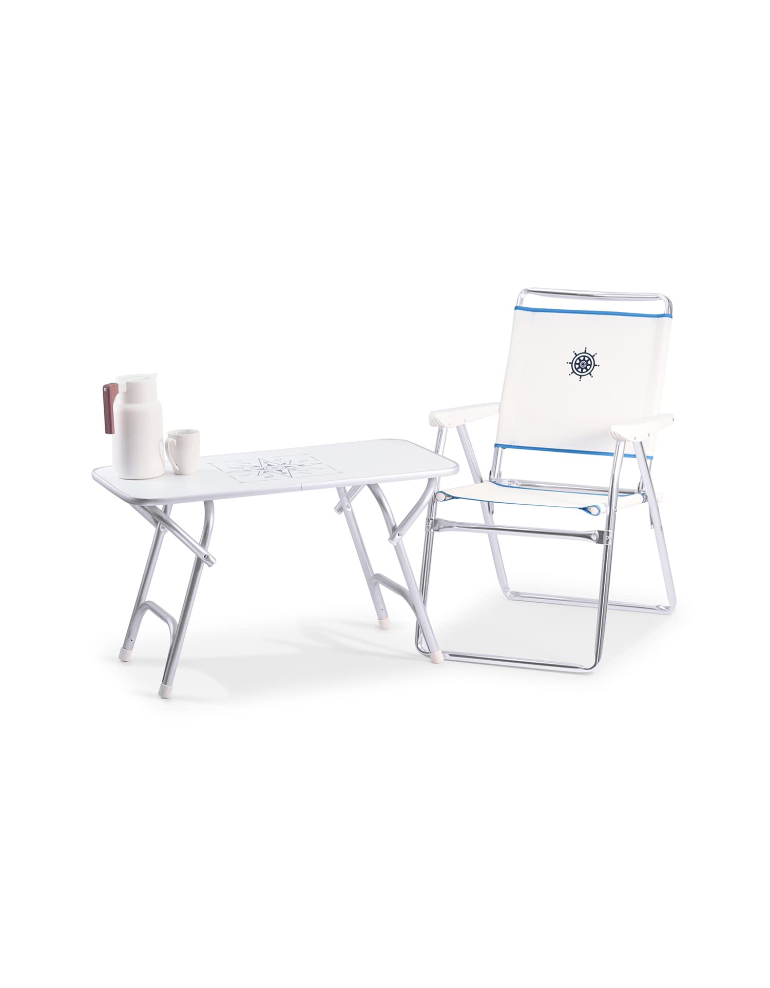 FORMA MARINE Folding Boat Table - White Melamine Surface, 34.7