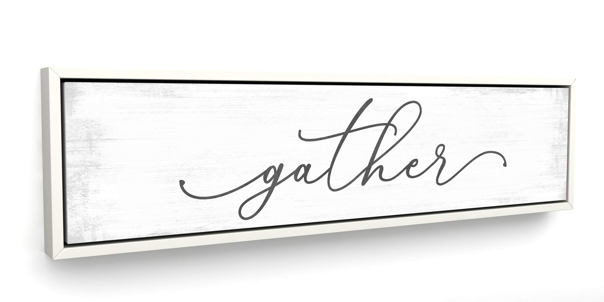 Canvas Family Gather Sign - Ready-to-Hang Wall Art Decor with Classic White Frame 12