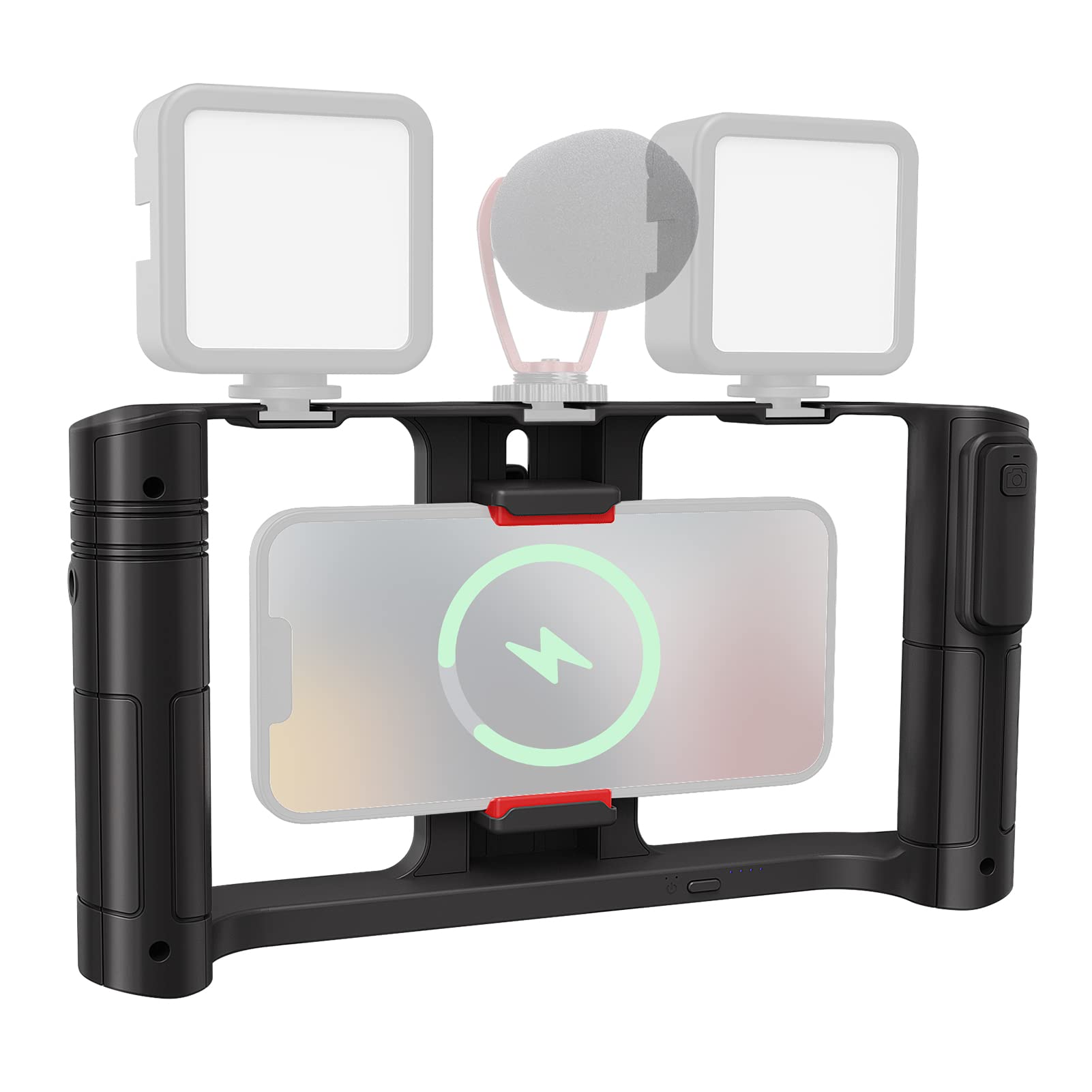 UURig Smartphone Stabilizer for Video Recording - 9600mAh Wireless Charging & Bluetooth Camera Stabilizer with Phone Mount - iPhone Filming Accessories for YouTube, Vlogging, and Live Streaming