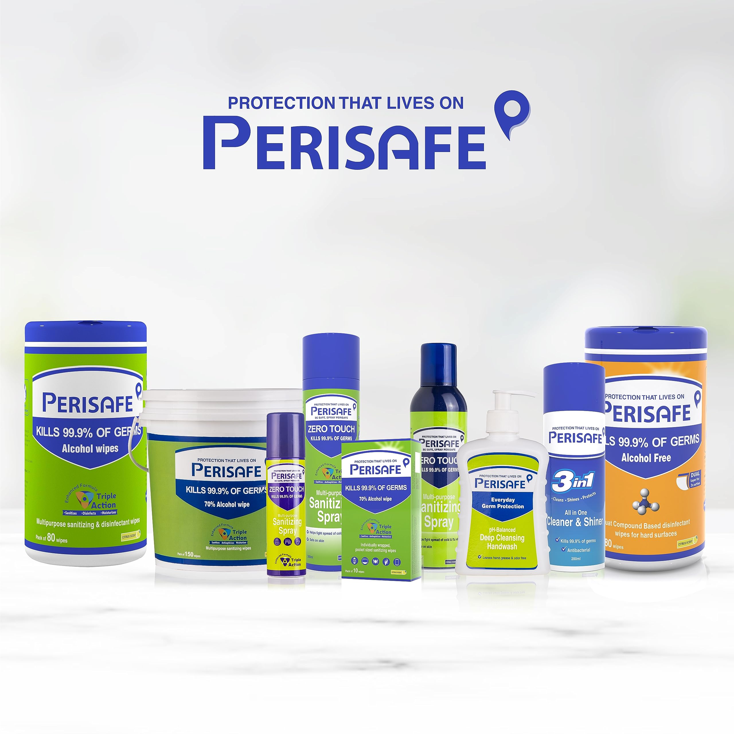 PERISAFE Antibacterial Disinfecting Wipes for Home & Office - Kills 99.9% Germs on Hard & Soft Surfaces - 80 Count Pack (Great for Kitchen, Bathroom, Baby Items & Electronics Cleaning)