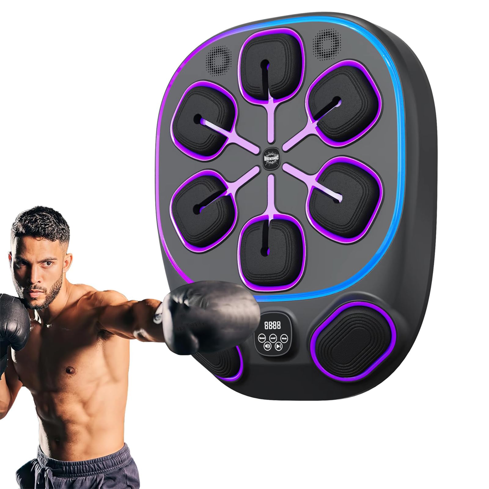 Smart Music Boxing Training Machine for Kids & Adults - Electronic Punching Bag with LED Targets, Wall Mounted Boxing Board for Home Gym, Office & Fitness Training - Perfect for Cardio Workouts & Stress Relief