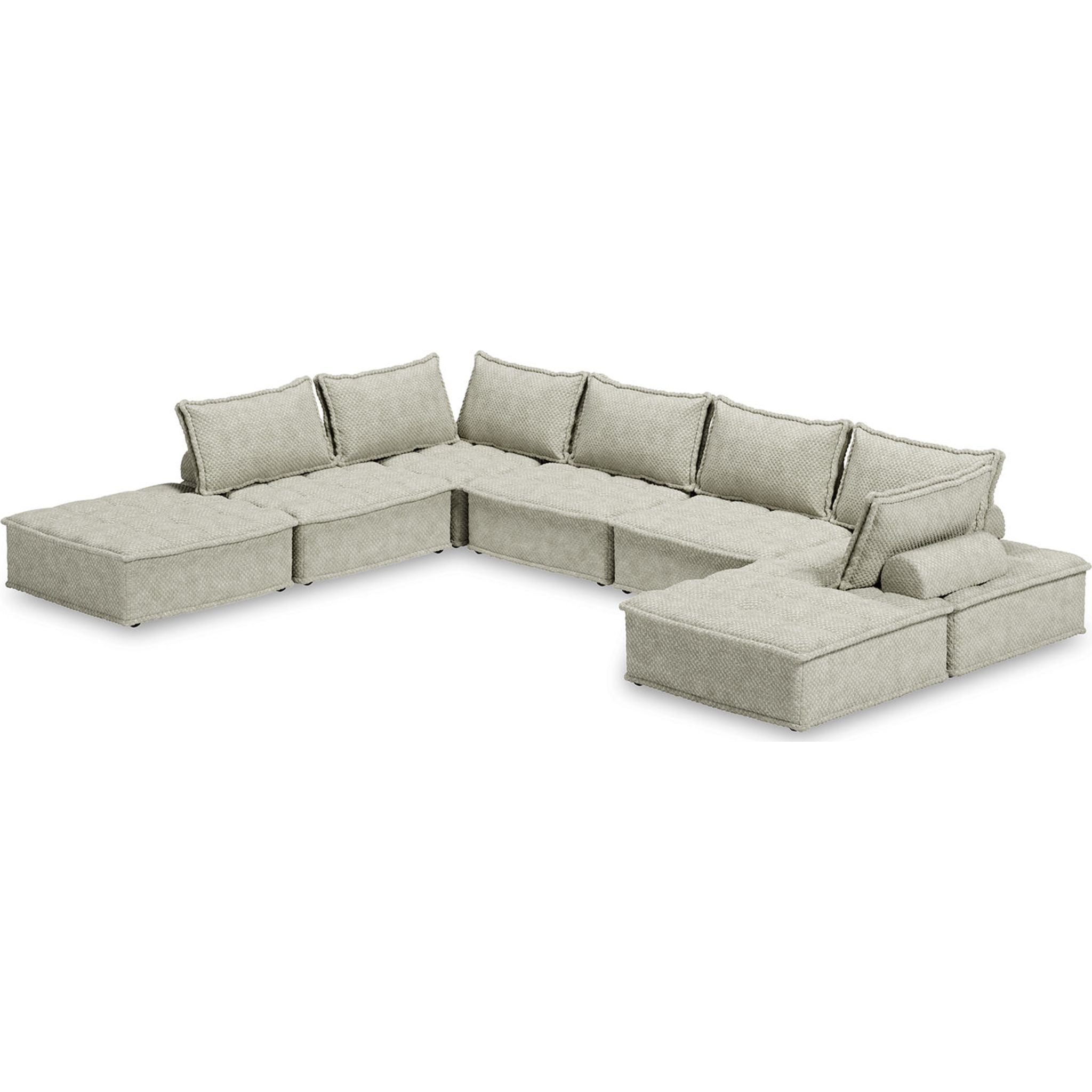7-Piece Modular Sectional Sofa Set with Reversible Chaise - Modern L-Shaped Couch for Living Room, Family Room & Home Theater - Soft Fabric Upholstery & Sturdy Frame