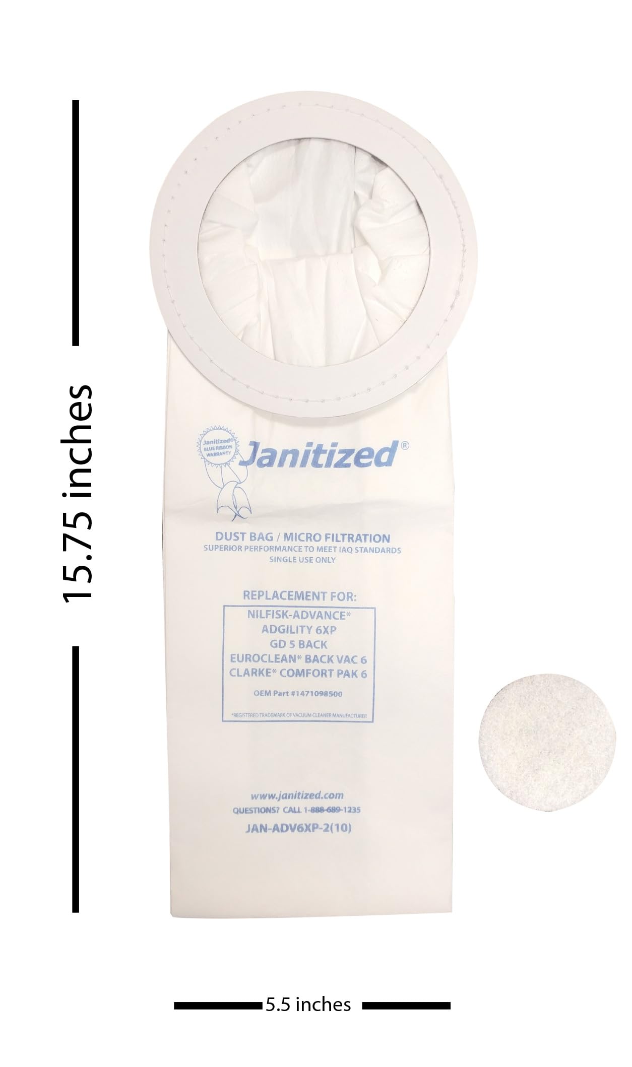 Premium Vacuum Bags for Advance Adgility 6XP - Pack of 10 | Commercial Cleaning