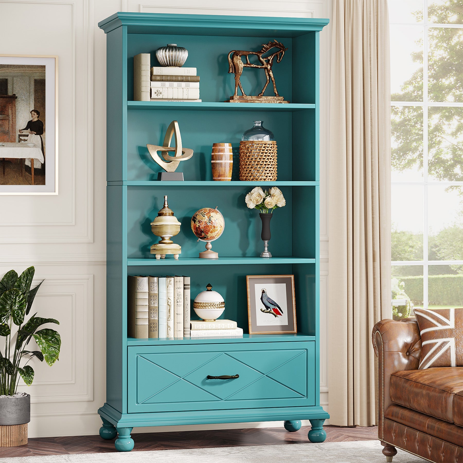6-Shelf Bookcase with Drawer - 71