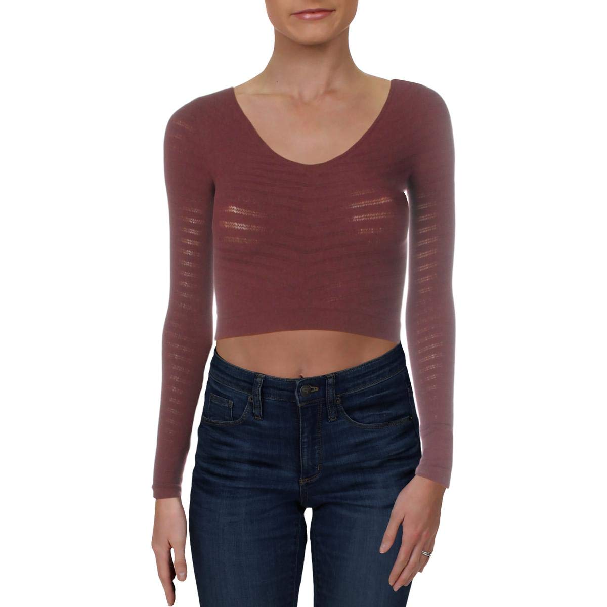 FP Movement by Free People Women's Gone Adrift Yoga Crop Top - Purple Size M | Workout, Gym, Pilates & Lounge Wear