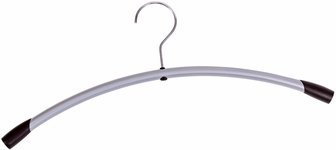 6-Pack Modern Silver Grey Metal & Black Coat Hangers - Gentle Curve Design for Clothes Protection - Perfect for Closet Organization, Wardrobe Storage & Delicate Garment Care