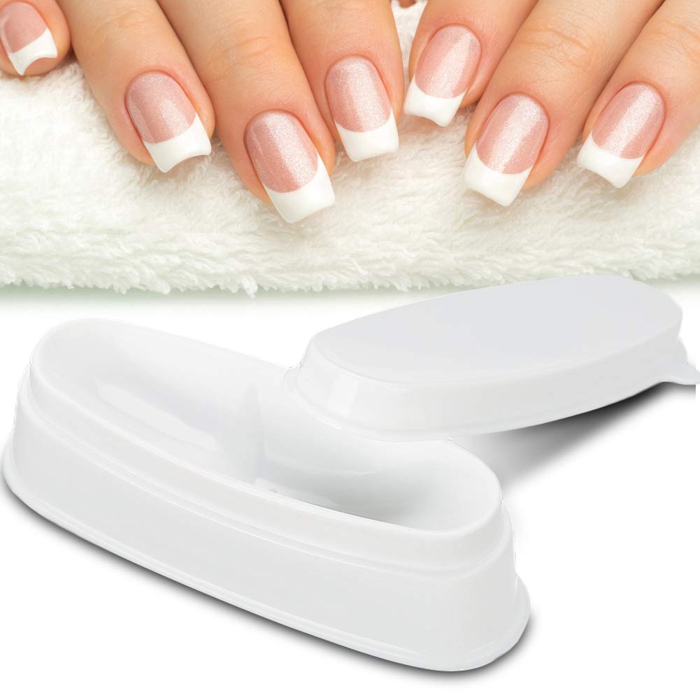 Portable White Nail Dip Powder Tray - Professional Manicure Mold Container for Nail Art & Dipping Powder Application | Perfect for Salon, Home Use & Travel Nail Care Kit