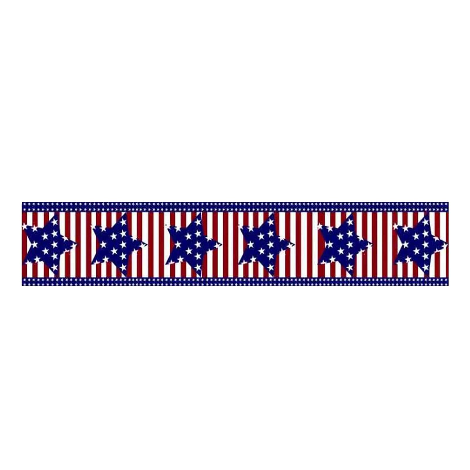 4th of July Patriotic Table Banner - Linen Gnome Print Independence Day Decor for Outdoor BBQ, Picnic & Party Table Setting